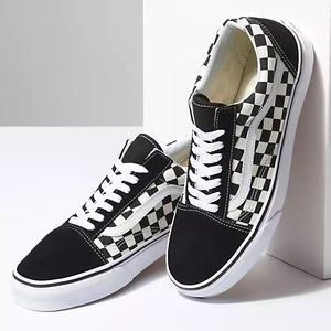 Vans | Primary Check Old Skool | Black and White | Women’s size 6.5